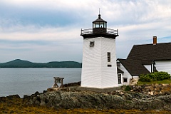 Islesboro Island Lighthouse Overlooks Harbor in Maine